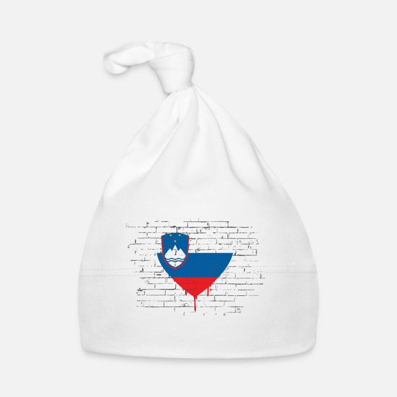 Drapeau de la Slovénie Balkans Drapeau slovène Vintage Bonnet bio Bébé