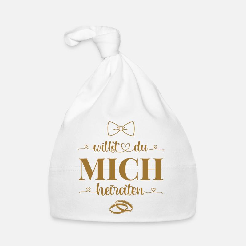 Heiratsantrag Hochzeit Willst Du mich heiraten Baby Bio-Mütze