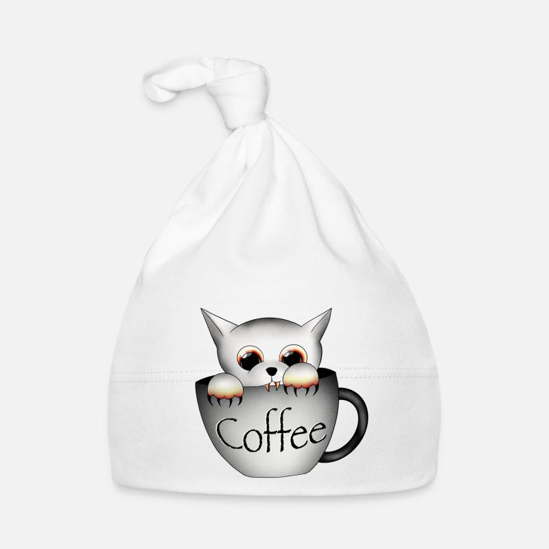 Cat coffee halloween Organic Baby Cap