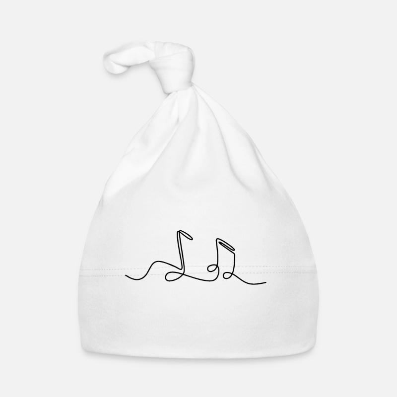 00235 musical notes - Organic Baby Cap - white