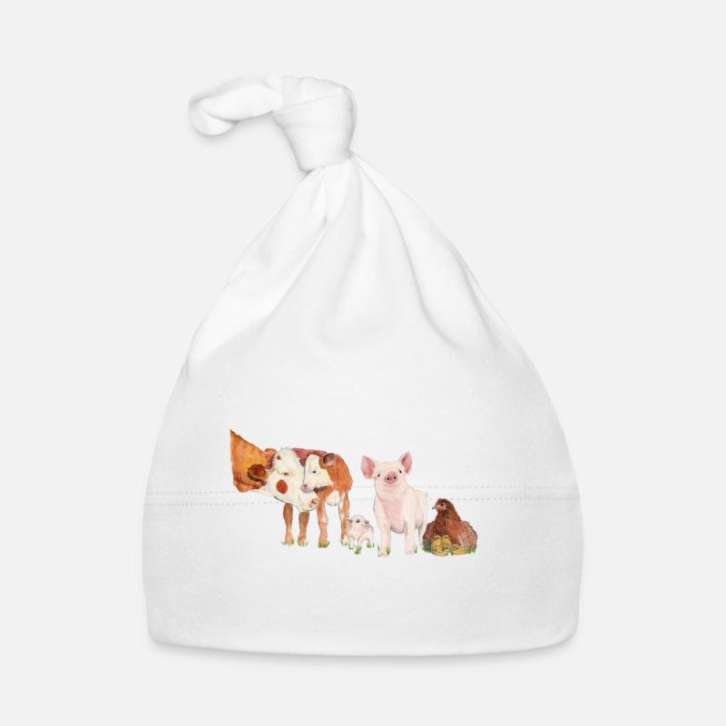 Bauernhof Tiere Veganismus Baby Bio-Mütze