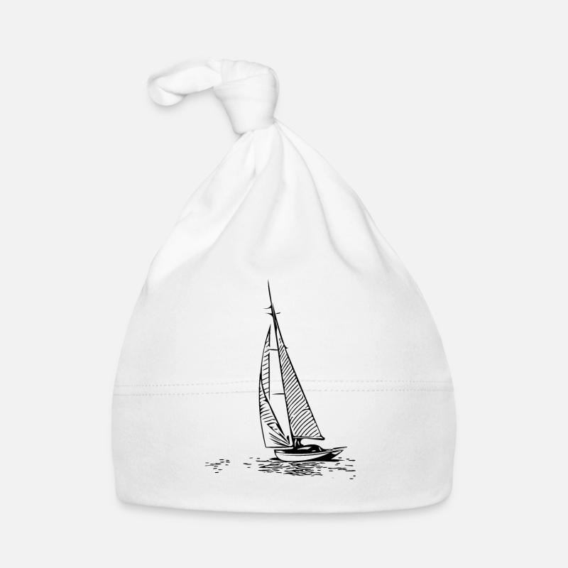 Segelboot - Baby Bio-Mütze - Weiß