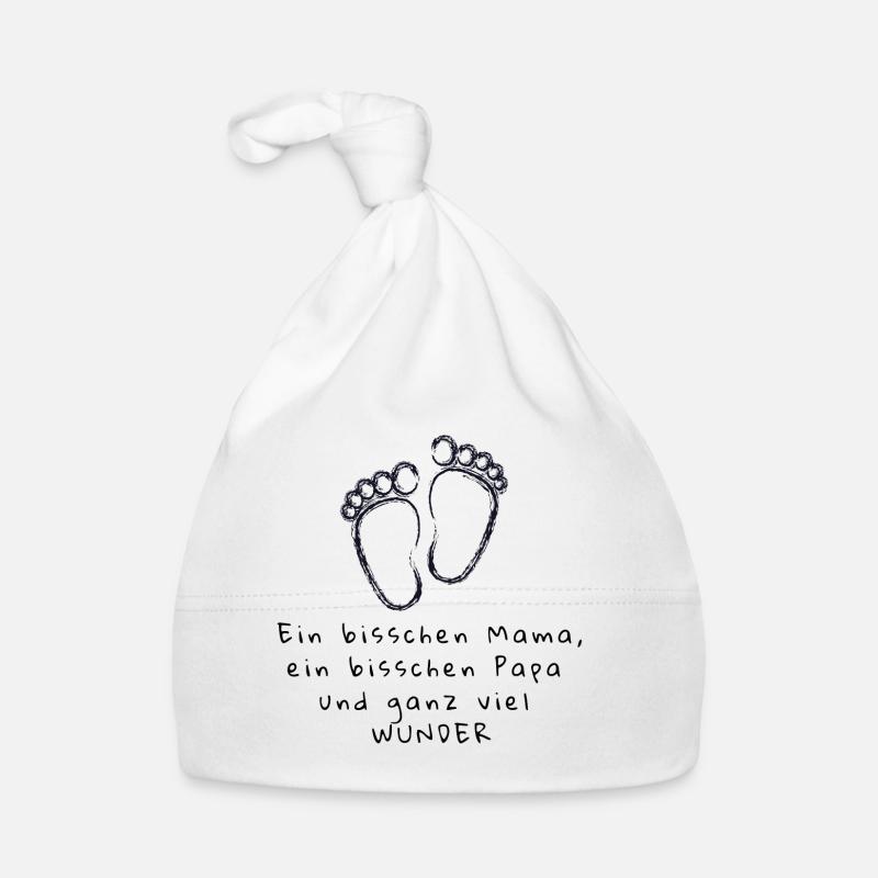 Bisschen Mama ein bisschen Papa ganz viel Wunder - Baby Bio-Mütze - Weiß