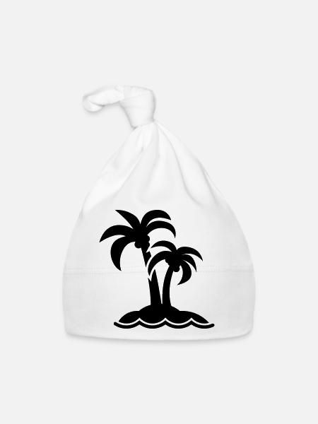 palm island symbol - Organic Baby Cap - white - Front