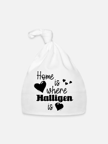 Zuhause in Halligen - Home is where Halligen is - Baby Bio-Mütze - Weiß - Vorne