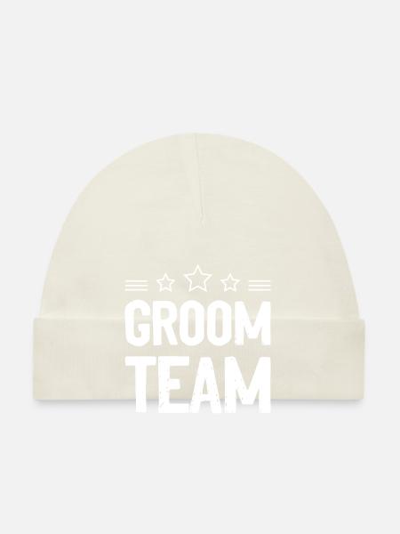 Groom Team Bachelor Bräutigam - Baby Bio-Mütze - Weiß - Vorne