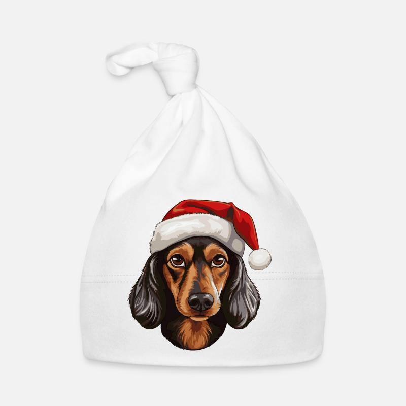 Dachshund Dog Dachshund Head Christmas Organic Baby Cap
