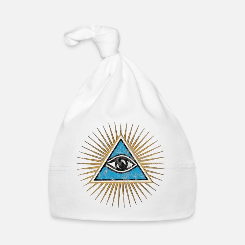 All-Seeing Eye, Triangle, Pyramid, Vintage, God Organic Baby Cap