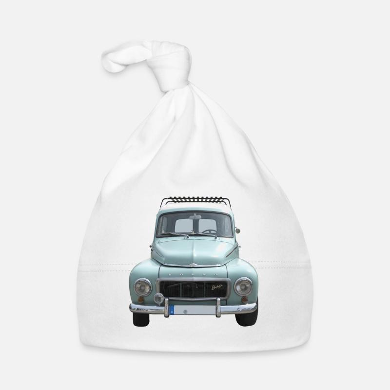 Buckelvolvo Oldtimer - Baby Bio-Mütze - Weiß