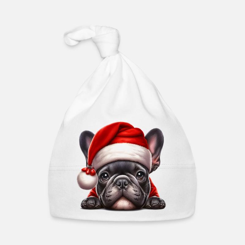 Mignon bouledogue français présente Bonnet bio Bébé
