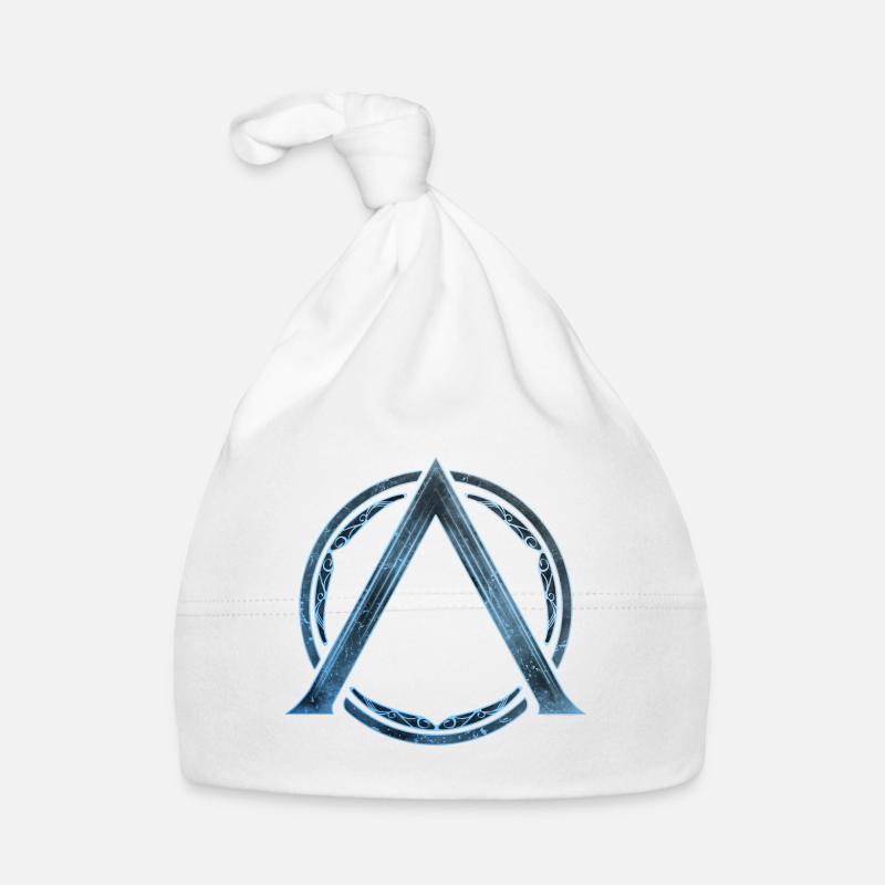 Sparta Lambda Symbol Blau Eis - Baby Bio-Mütze - Weiß