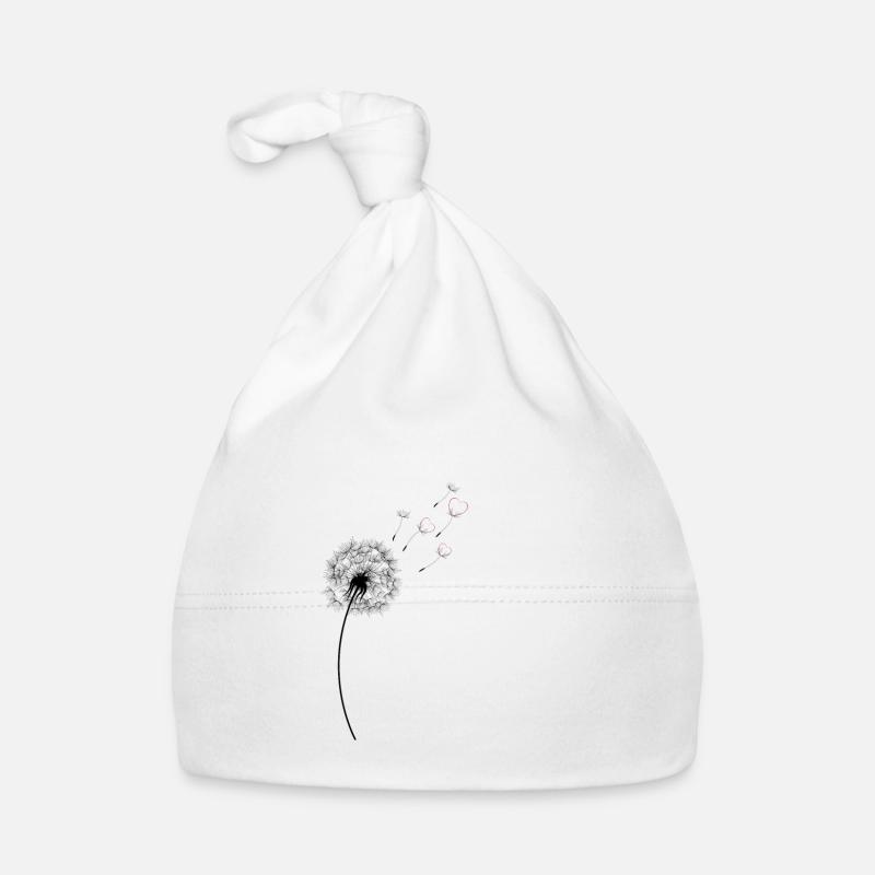 Pusteblume Löwenzahn Valentinstag Herzchen Herz Baby Bio-Mütze