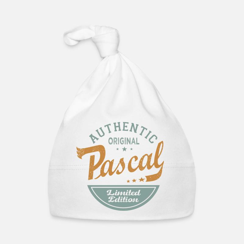 Pascal prénom Cadeau Tshirt personnalisé pascal - Bonnet bio Bébé - blanc