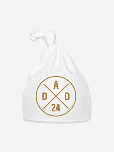 Papa 24 Descendance Père Bébé Annonce Papa 2024 - Bonnet bio Bébé - blanc - Devant
