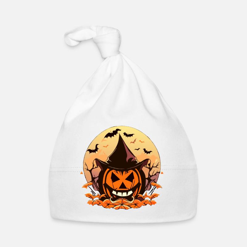 Nuit d’Halloween effrayante éclairée à la citrouille Bonnet bio Bébé