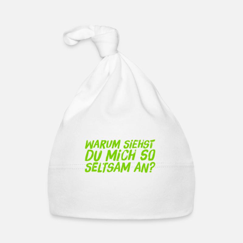 warum siehst du mich so seltsam an? Baby Bio-Mütze