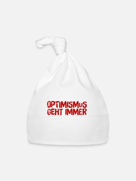 ich liebe Optimismus - Baby Bio-Mütze - Weiß - Vorne