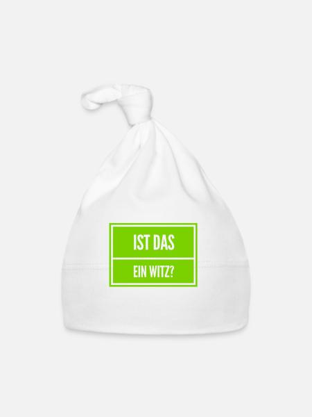 soll das ein Scherz sein? - Baby Bio-Mütze - Weiß - Vorne