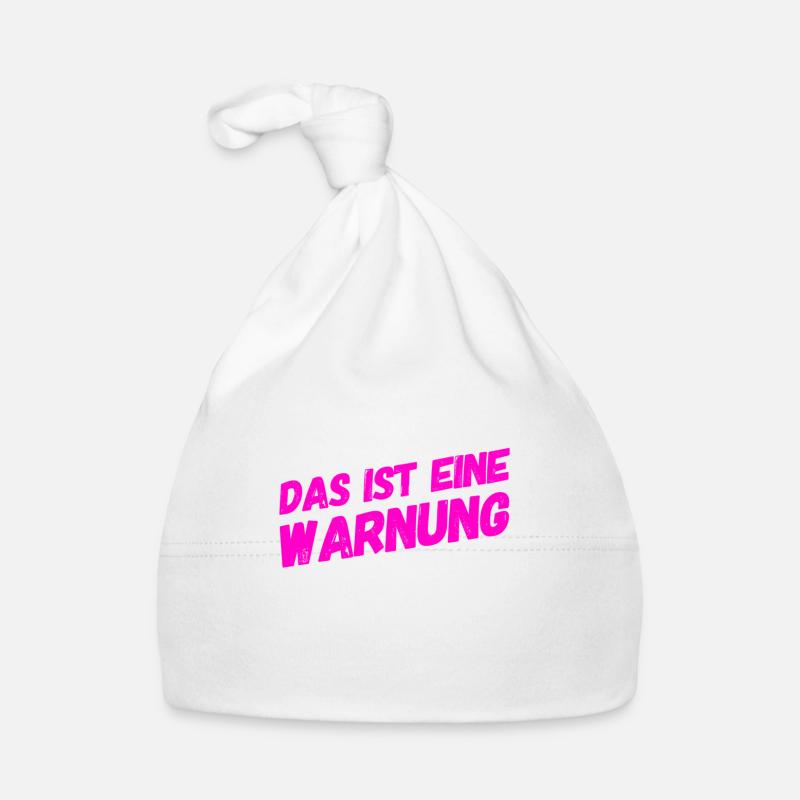 vor dir steht eine Warnung Baby Bio-Mütze