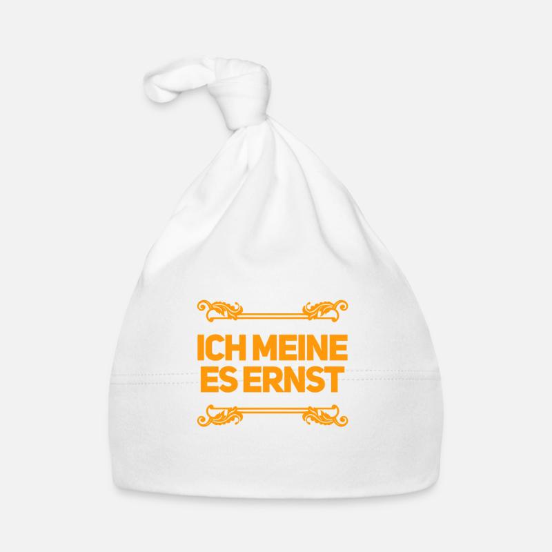 das ist mein ernst - Baby Bio-Mütze - Weiß