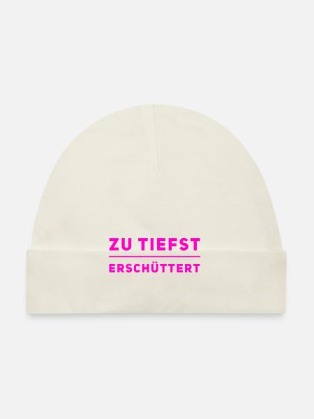 das hat mich tief getroffen - Baby Bio-Mütze - Weiß - Vorne