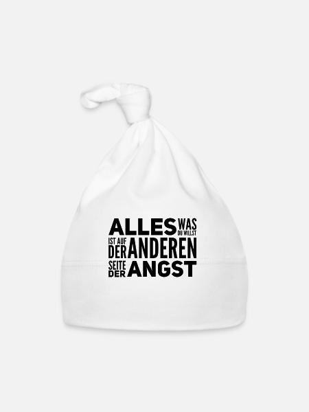 geh durch die Angst - Baby Bio-Mütze - Weiß - Vorne