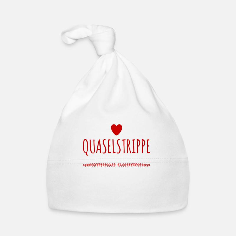 hier steht eine Quaselstrippe Baby Bio-Mütze