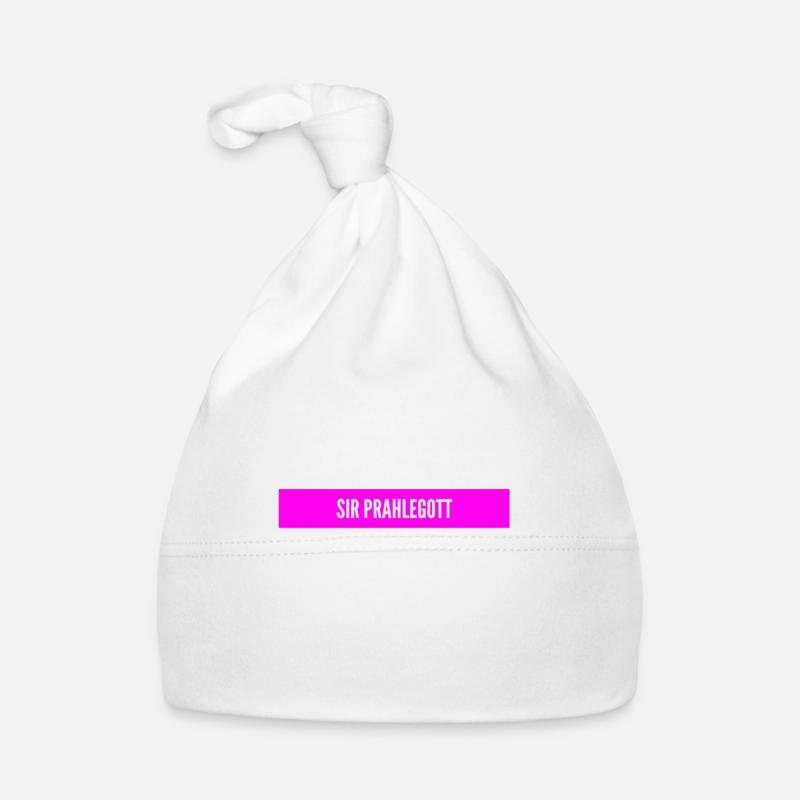 vor dir steht Sir Prahlegott Baby Bio-Mütze
