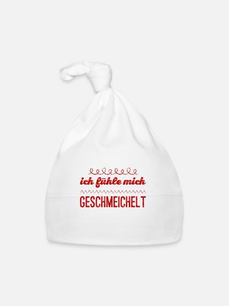ich fühle mich geschmeichelt - Baby Bio-Mütze - Weiß - Vorne