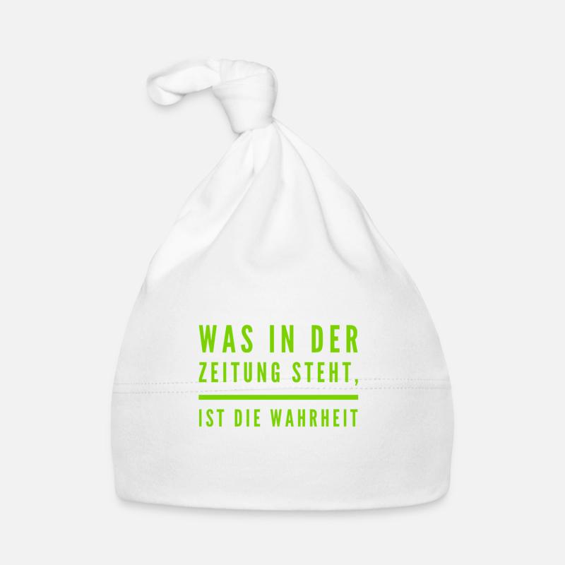 das was in der Zeitung steht Baby Bio-Mütze