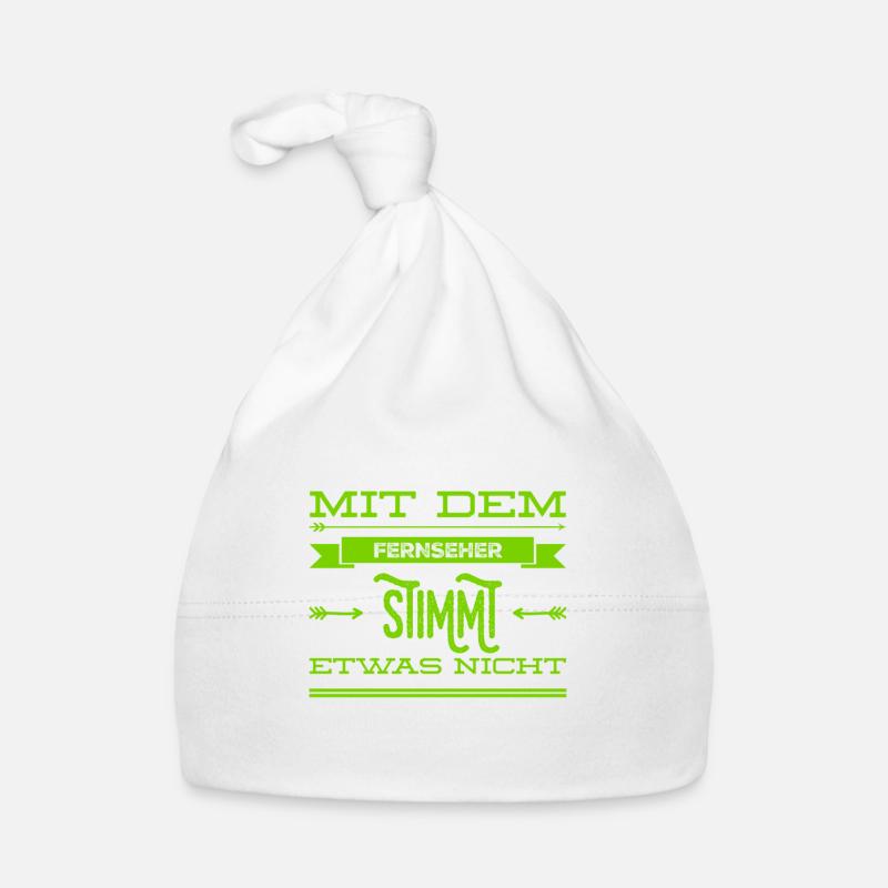 der Fernseher spinnt Baby Bio-Mütze