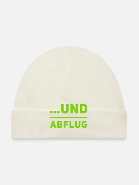 und Abflug - Baby Bio-Mütze - Weiß - Vorne