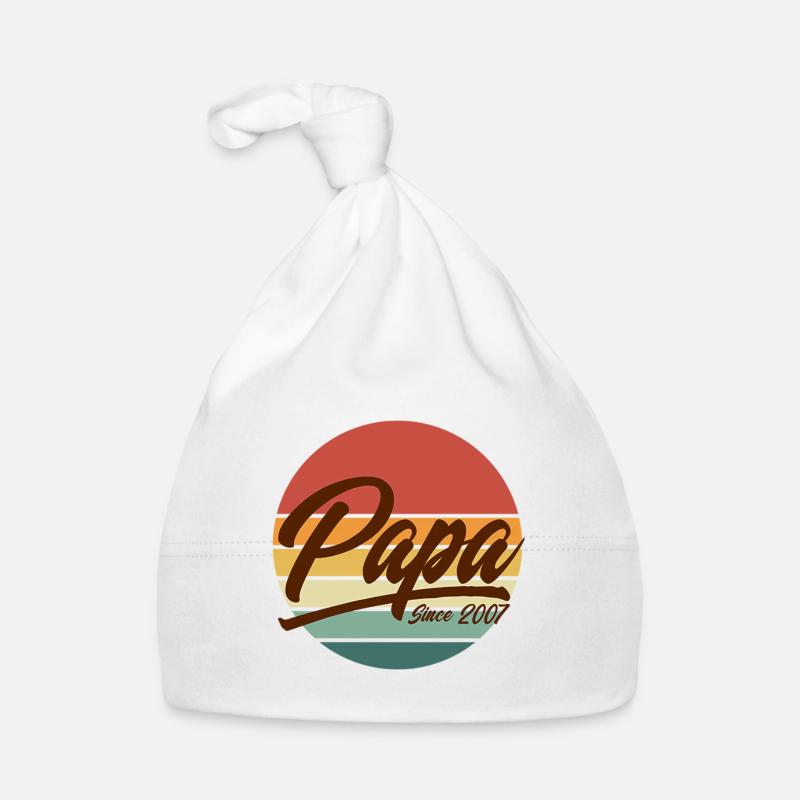 Retro Papa seit 2007 Vintage-Sonnenuntergangsdesign Baby Bio-Mütze