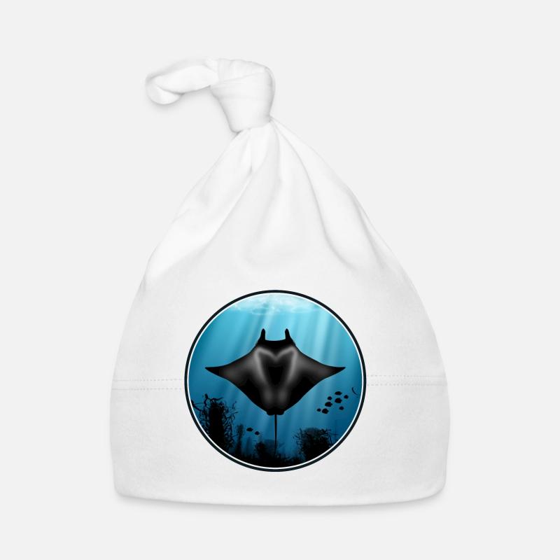 Manta rays and fish Organic Baby Cap