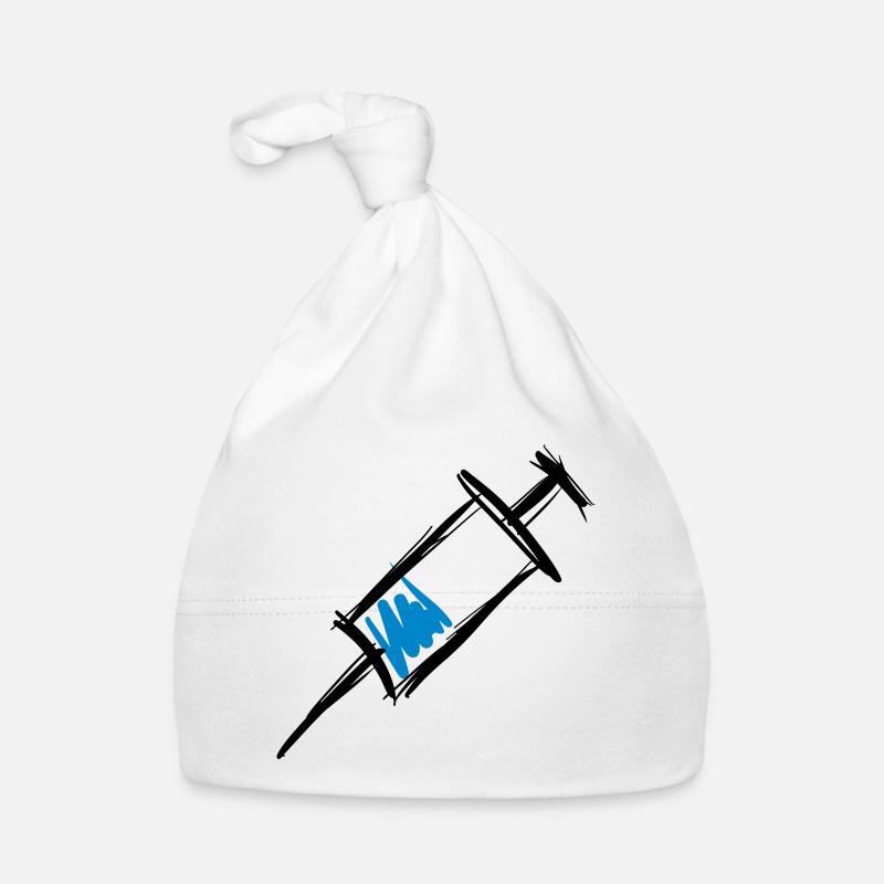 Syringe full, injection, hand-drawn Organic Baby Cap