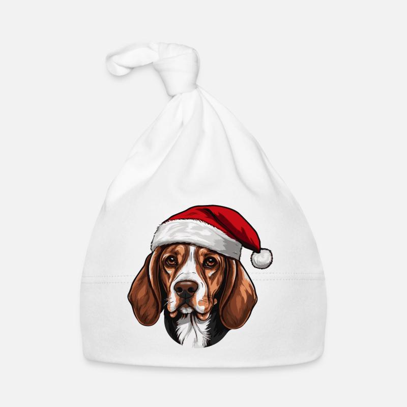 Tête de chien Beagle Noël Noël Bonnet bio Bébé