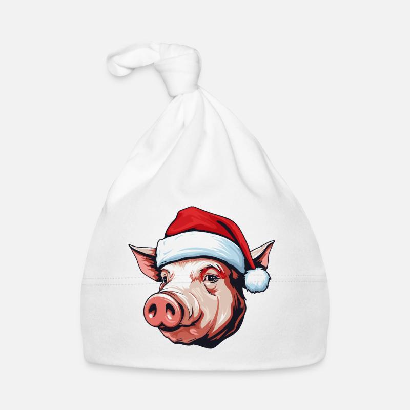 Schwein Weihnachten Tier Kopf Sau Baby Bio-Mütze