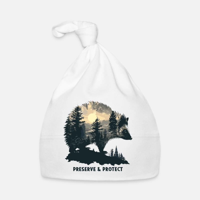 Preserve & Protect Hedgehog Animal Forest Nature Environment Organic Baby Cap