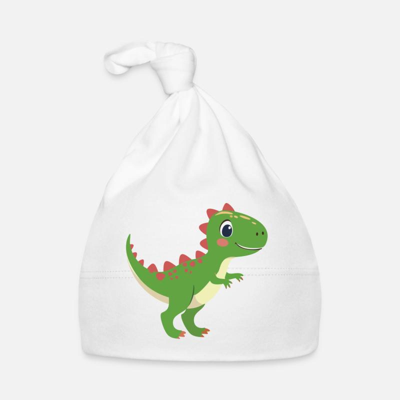 Düwex – The cool T-Rex with red spikes - Organic Baby Cap - white