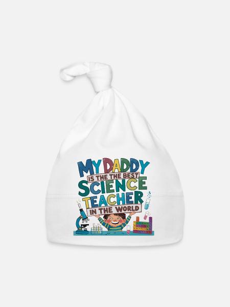 Mon père est le meilleur professeur de sciences - Bonnet bio Bébé - blanc - Devant