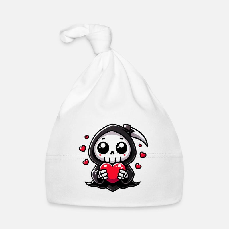 Cute Grim Reaper with heart Baby Bio-Mütze