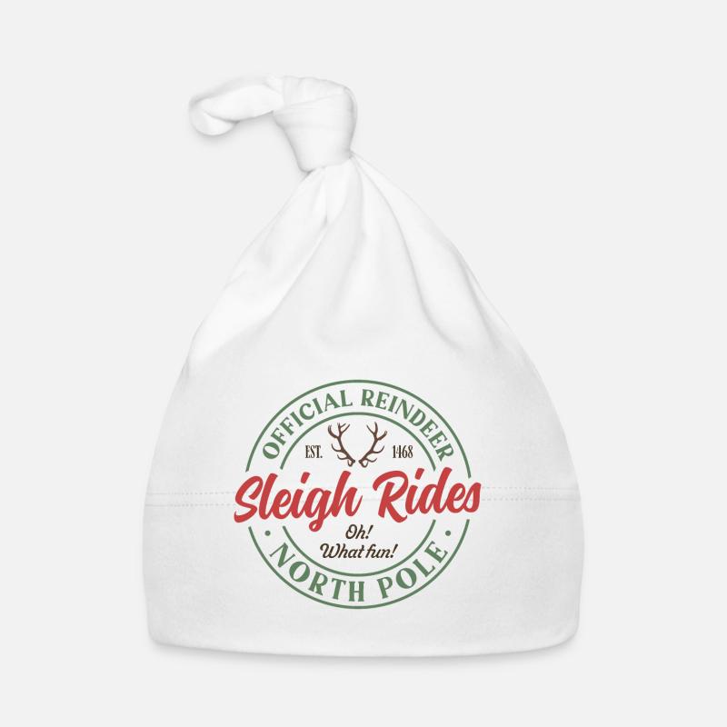 Reindeer Sleigh Rides Organic Baby Cap