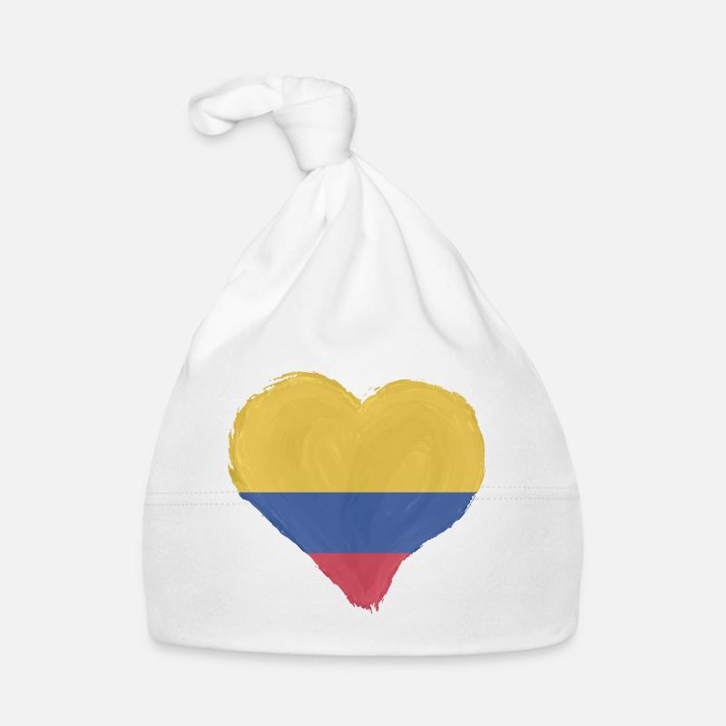 Drapeau Colombie coeur Drapeau colombien Bonnet bio Bébé