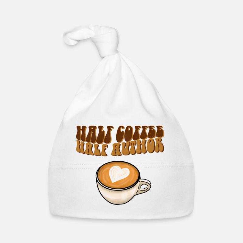 Half coffee half author Organic Baby Cap