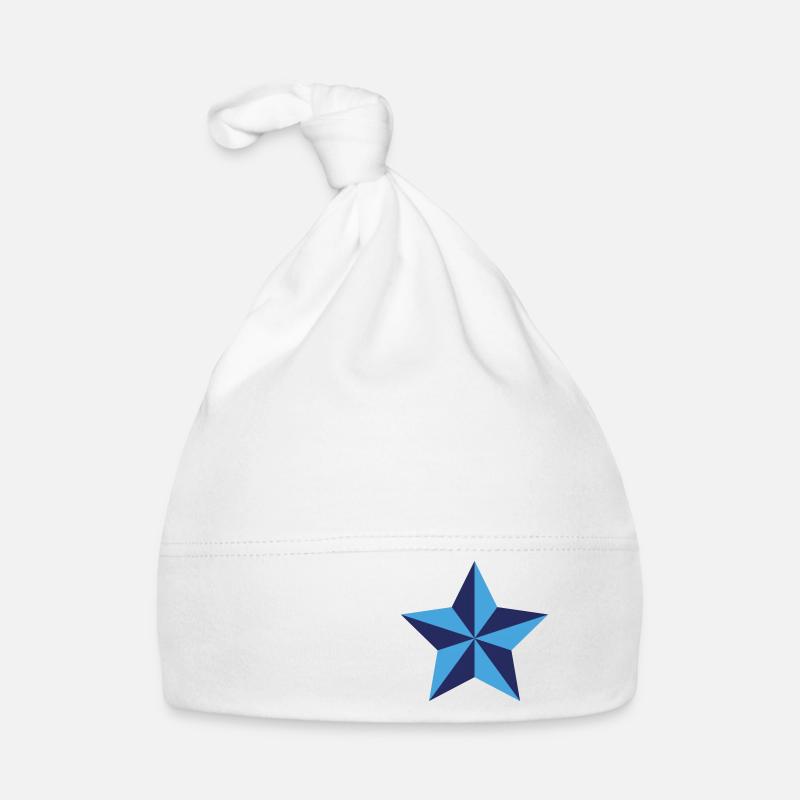 Étoile bicolore - Bonnet bio Bébé - blanc