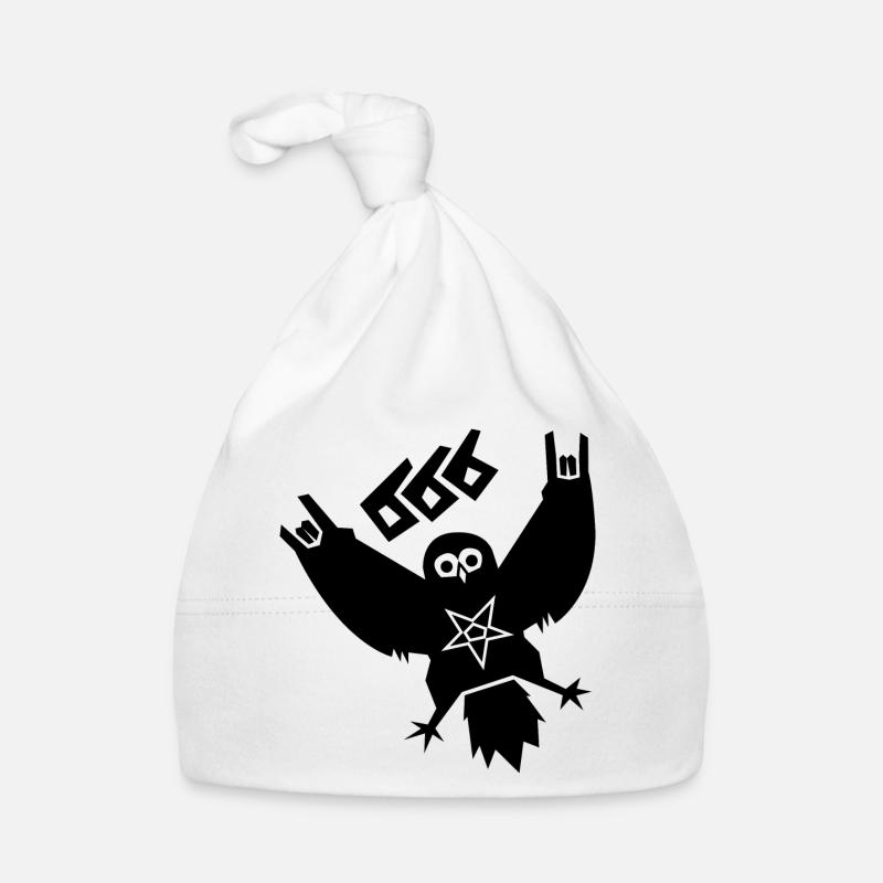 Black Metal Eule Baby Bio-Mütze