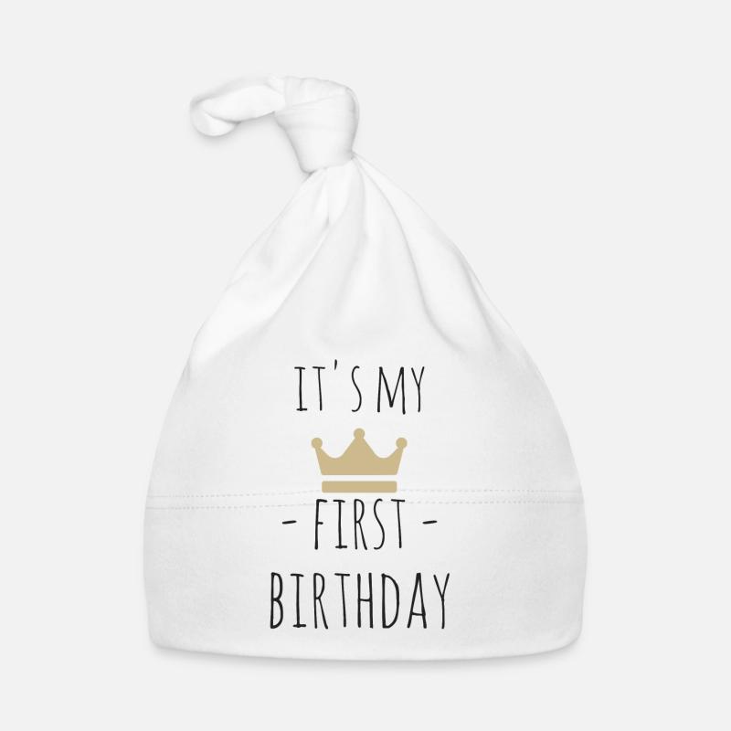 Il est mon premier anniversaire - Bonnet bio Bébé - blanc