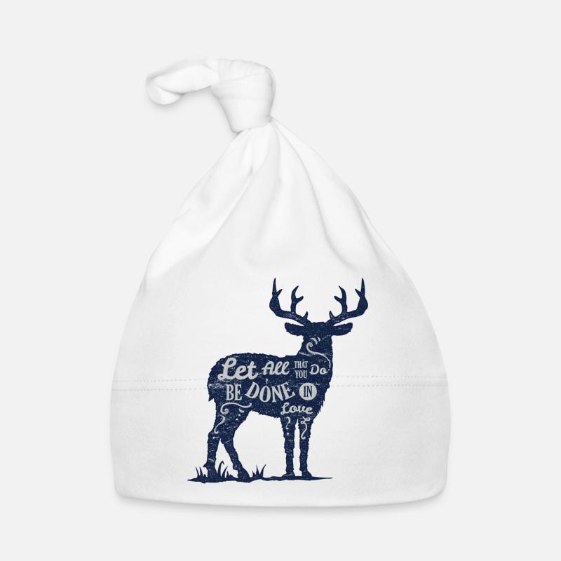 Hirsch Elch Spruch Liebe Englisch Geschenk Geweih Baby Bio-Mütze