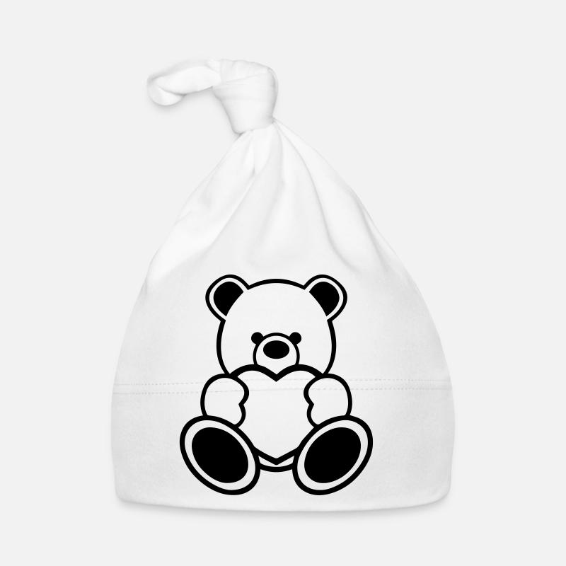 Teddy Bär mit Herz Baby Bio-Mütze