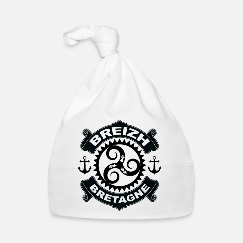 bretagne breizh triskel 14 - Bonnet bio Bébé - blanc